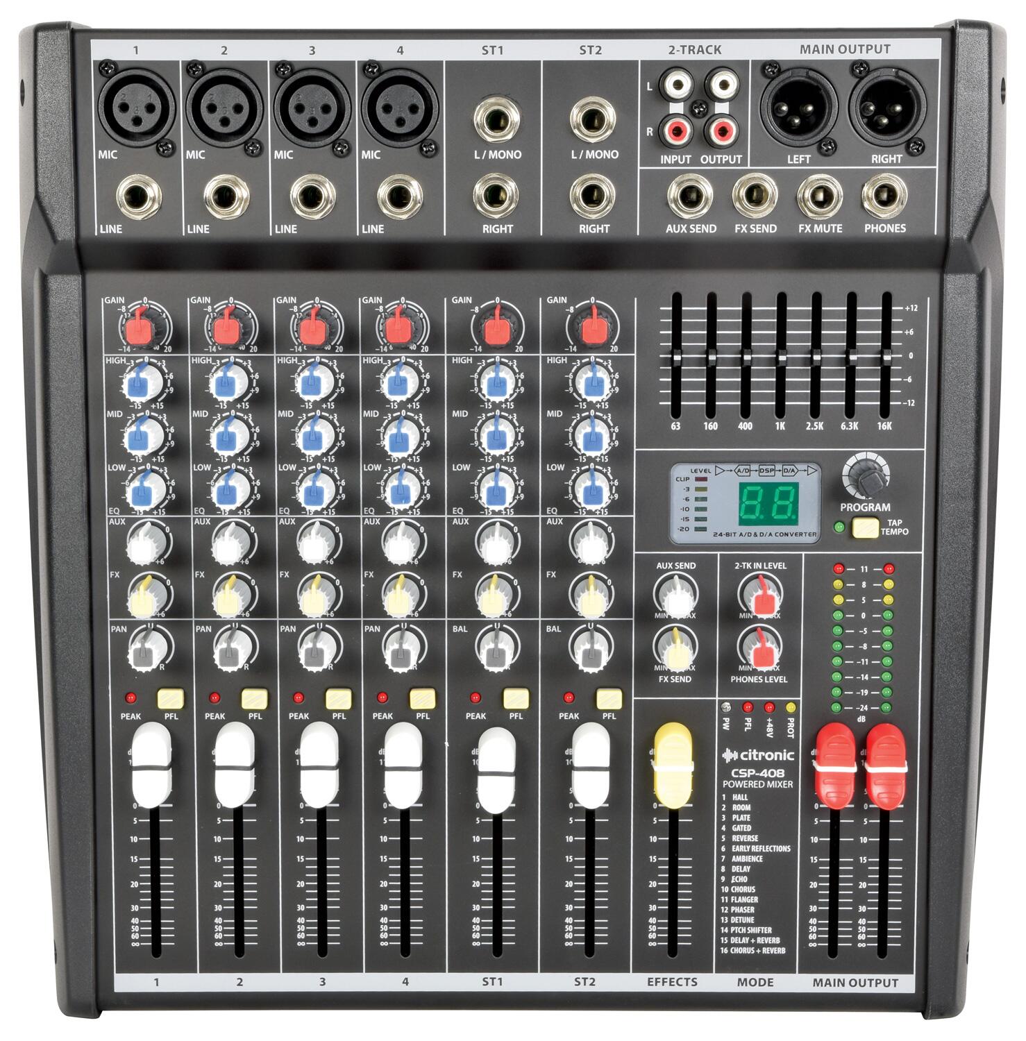 Citronic CSP-408 powered mixer 400W top