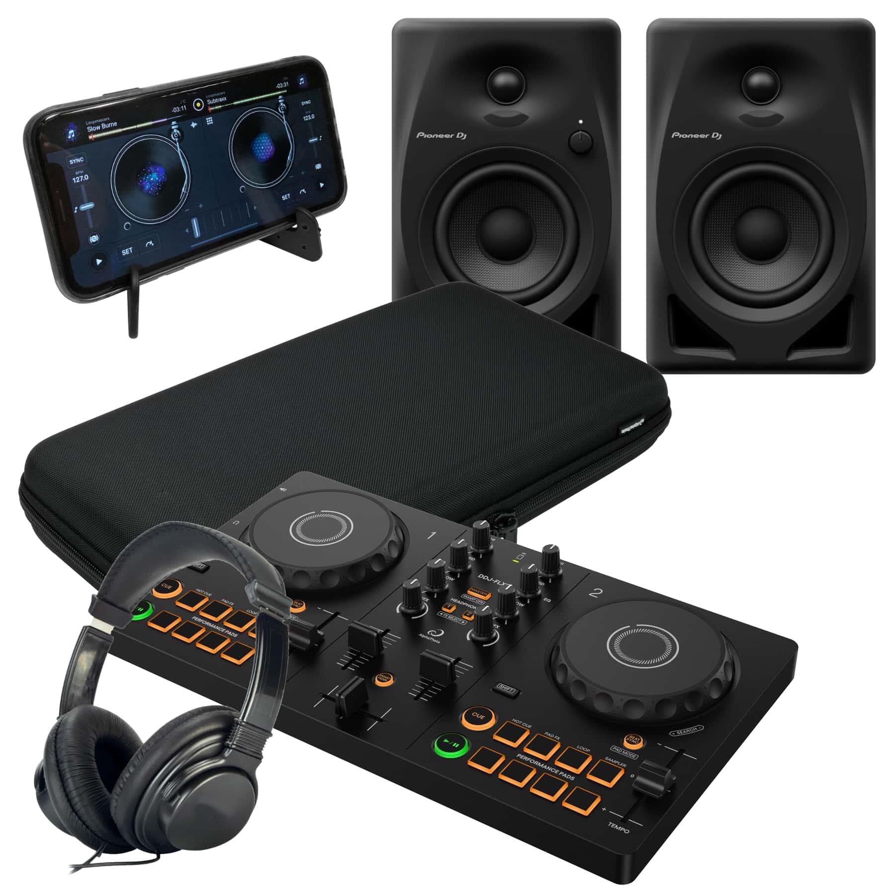 DDJ-FLX2 & Pioneer DJ DM-40D Complete DJ Bundle - Use your Phone