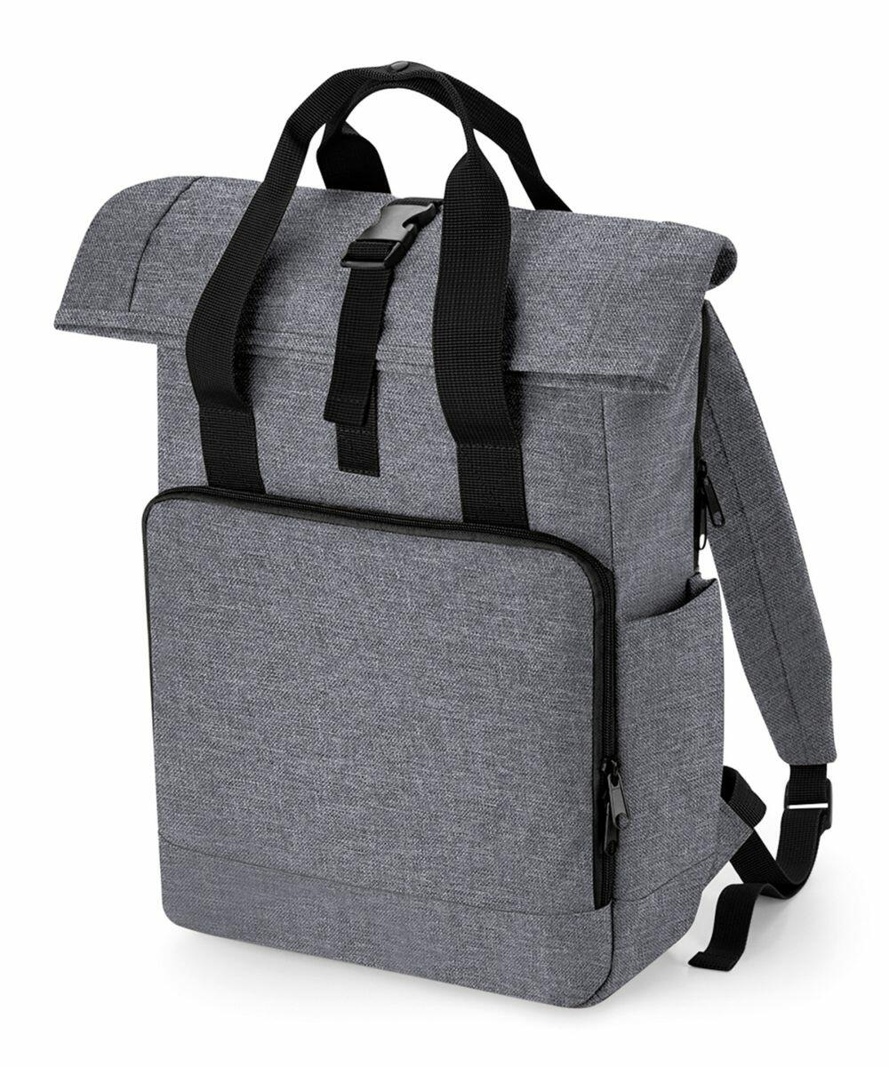 Eco-Friendly Roll Top Laptop Backpack BagBase Recycled Design