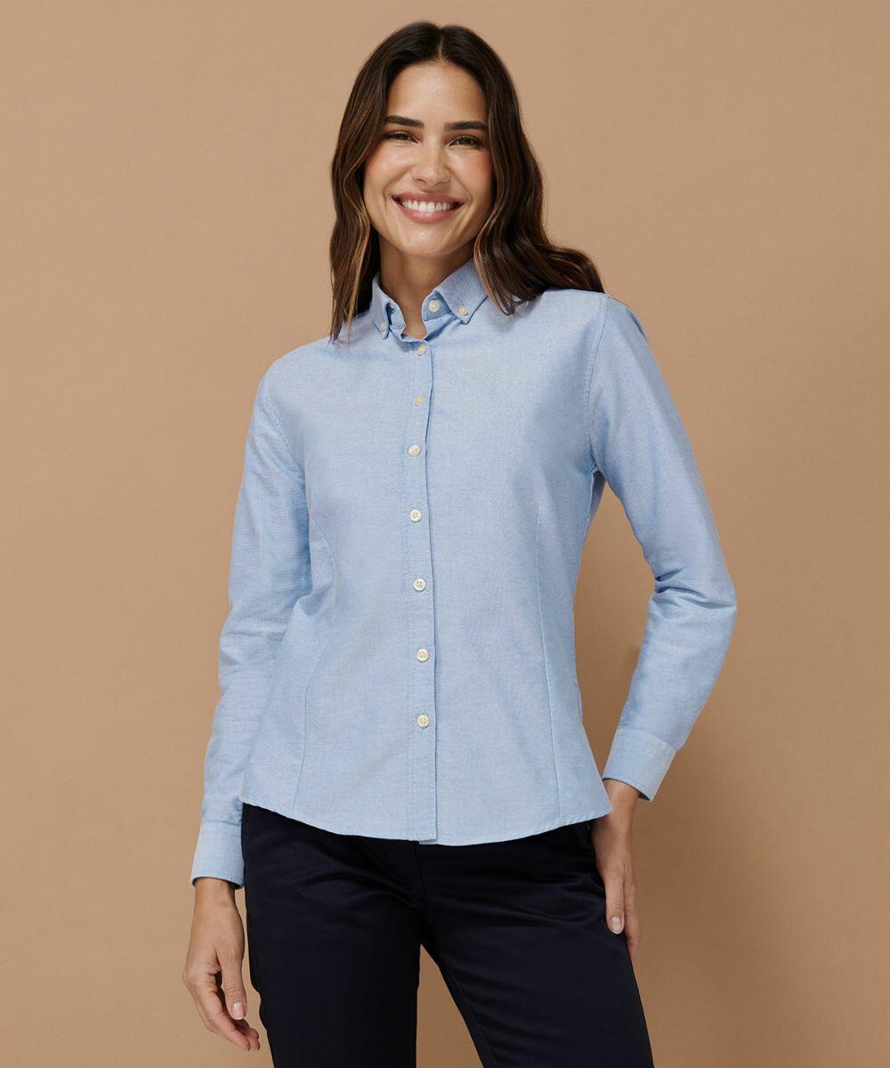 Henbury Women s Modern Long Sleeve Oxford Shirt HB513 The Stitch Factory