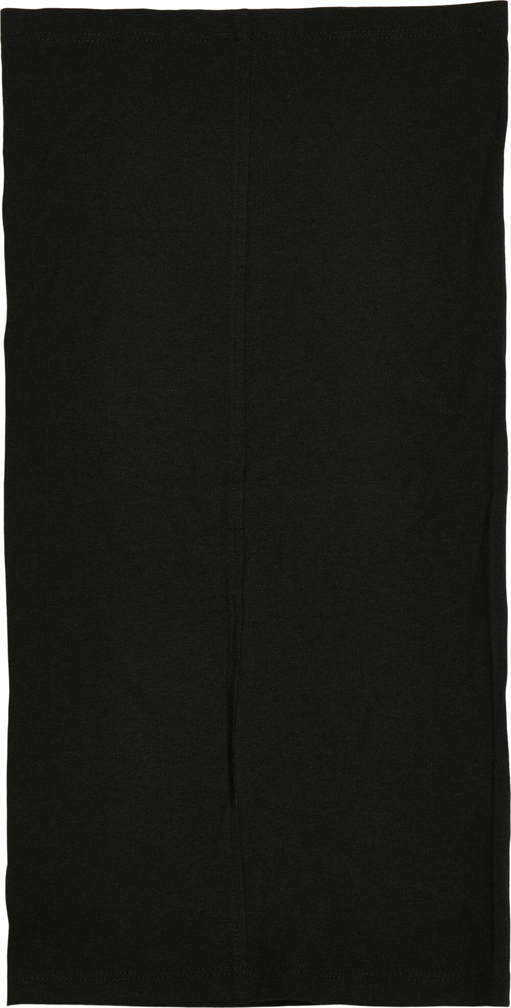 A plain black fabric neck gaiter from Build Your Brand, model BY200.