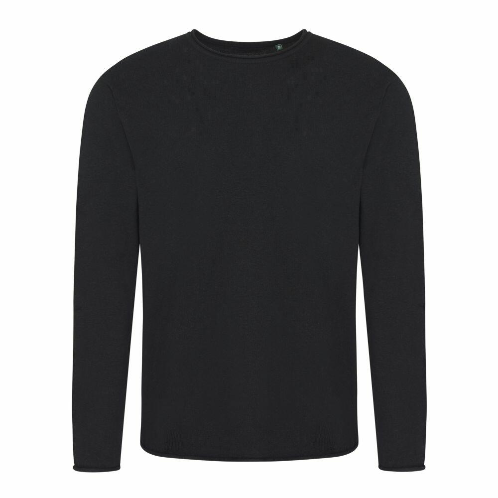 EA060 by AWDis Ecologie, a plain black long-sleeve shirt on a white background.