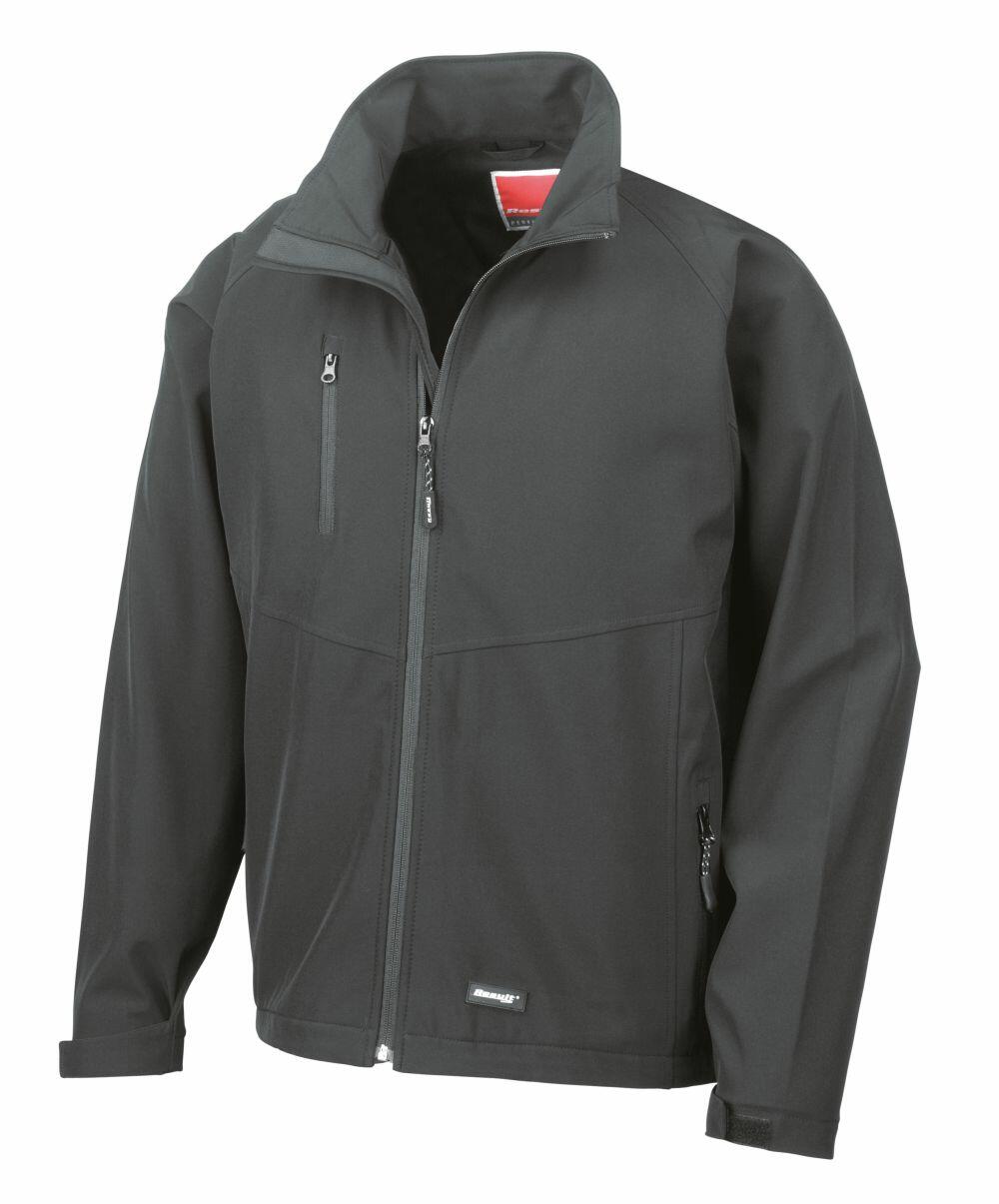 Result's R128X black zip-up jacket featuring multiple pockets and a high collar.