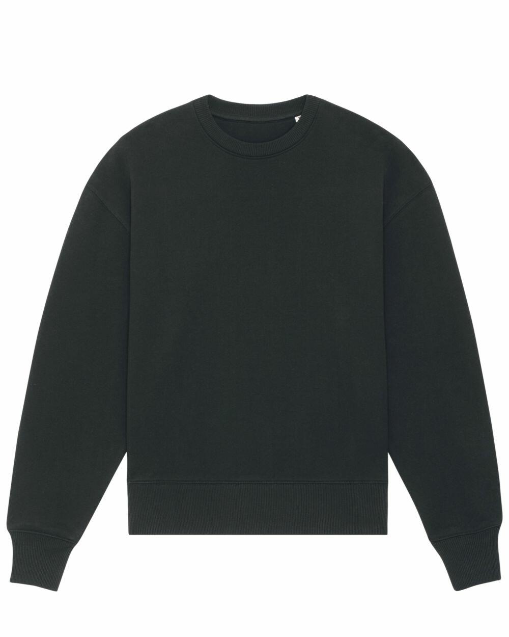 Stanley/Stella SX135 crewneck sweatshirt in dark green with long sleeves, neatly laid flat against a white background.