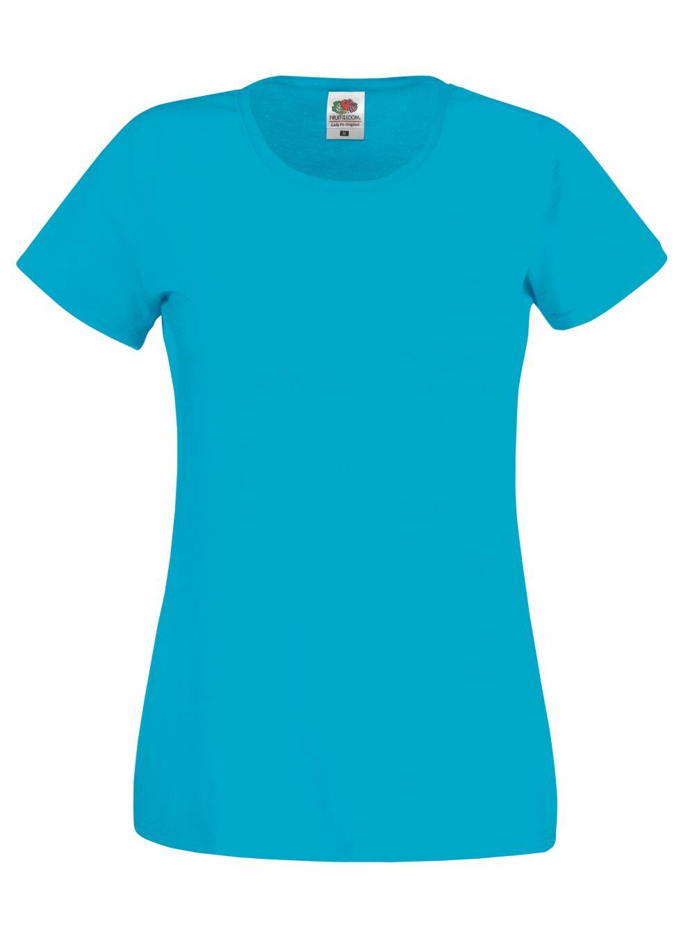 A Fruit of the Loom SS060 plain turquoise short-sleeve T-shirt displayed on a white background.