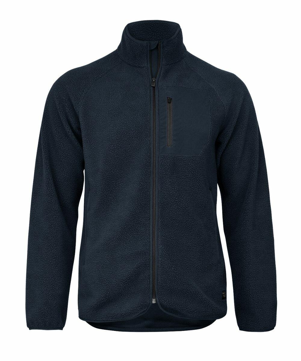 Nimbus Play's NP15M is a dark blue fleece jacket featuring a front zipper and a chest pocket.