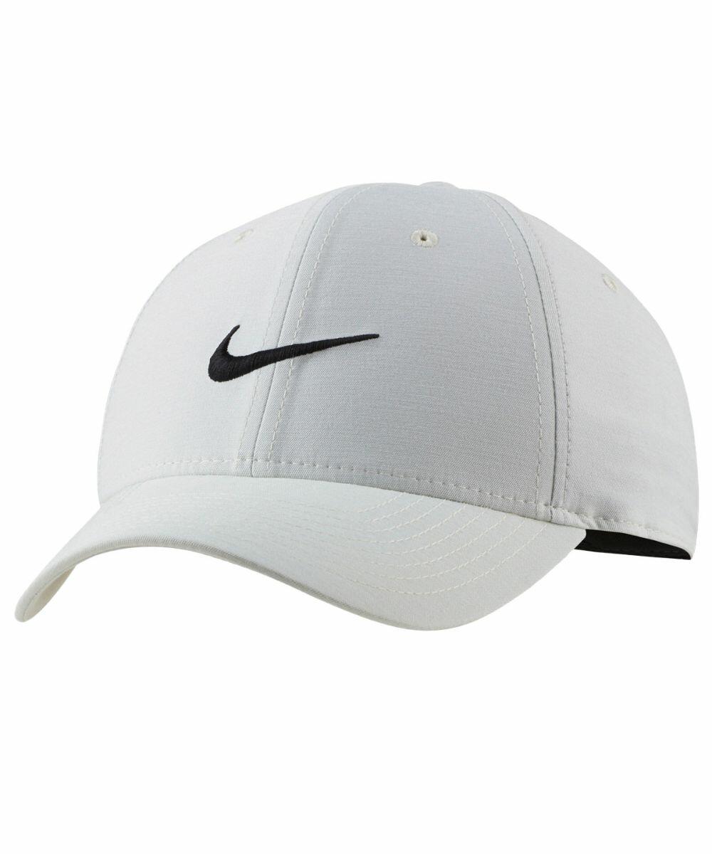 White baseball cap with a black Nike logo on the front, model NK326 from Nike.