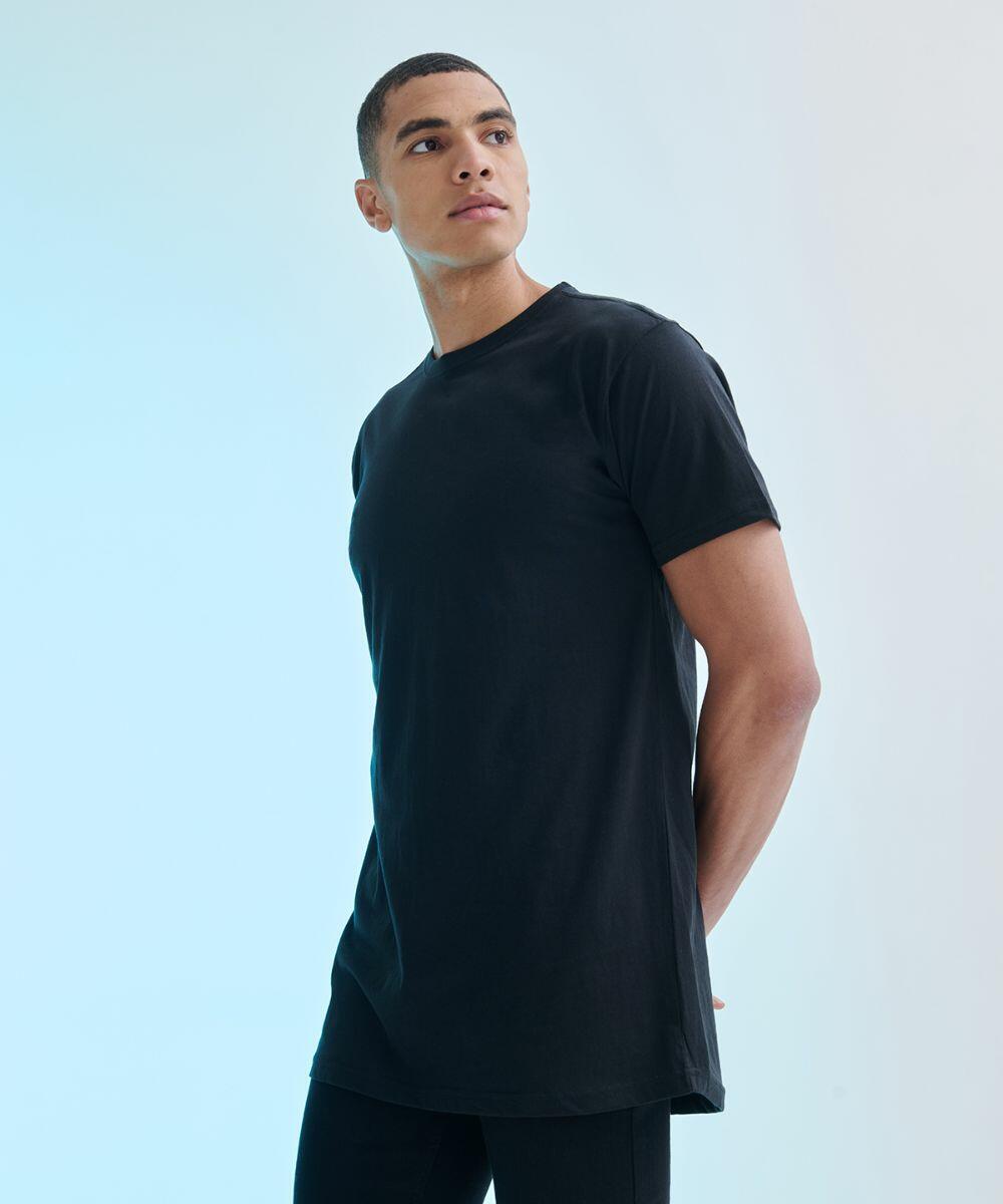 T Shirts Skinnifit Men s Longline T Shirt With Dipped Hem SF258
