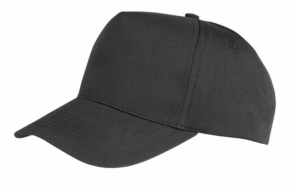 The RC84J by Result Headwear is a simple black baseball cap featuring a curved brim.