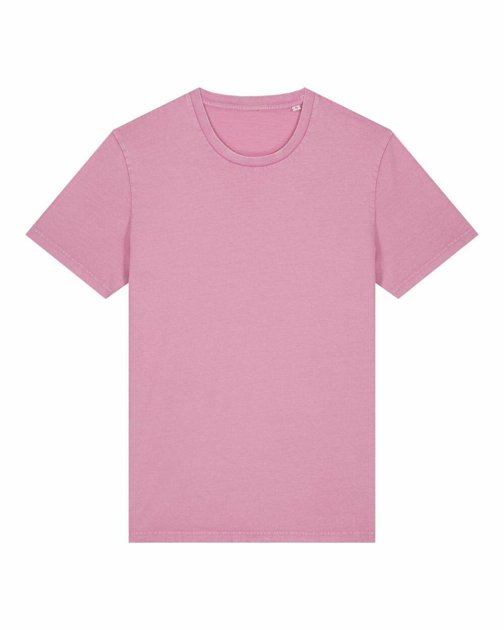 Displayed on a white background is the SX096 from Stanley/Stella, a plain pink T-shirt featuring short sleeves and a round neckline.