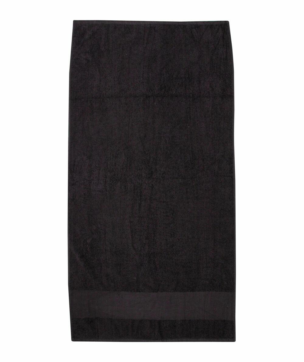 A Towel City TC034 bath towel in plain black, showcased on a white background.