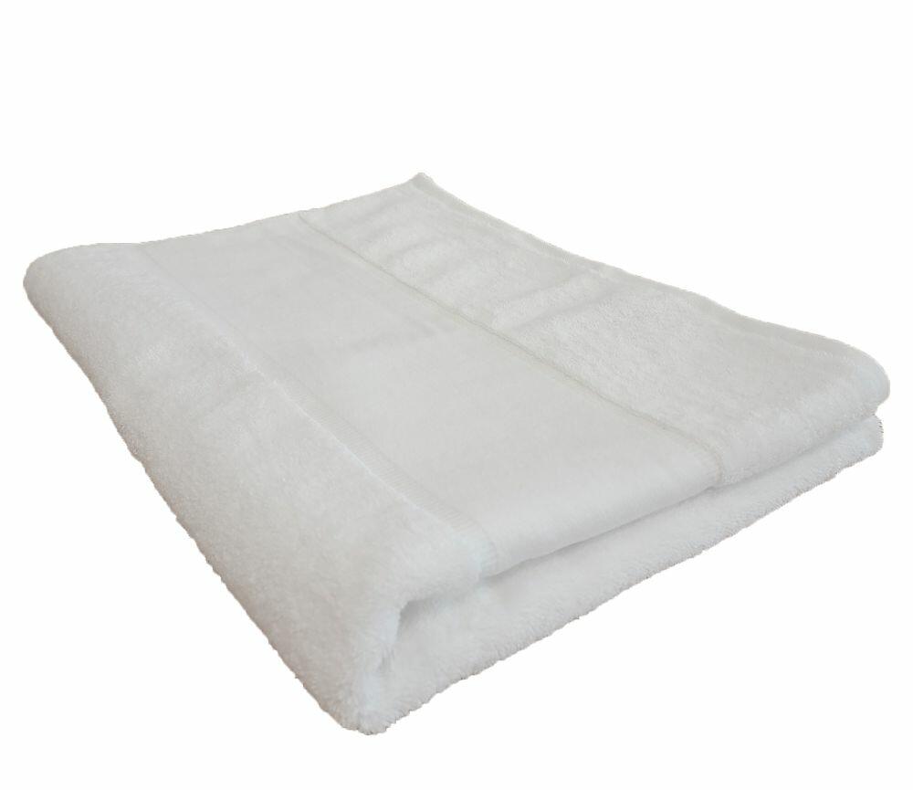 A neatly folded Towel City TC506 in white on a plain background.