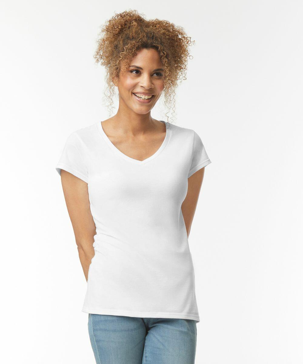 Plain white t shirt front and back v neck best sale