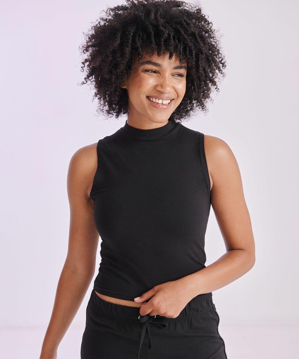 Skinnifit Women's High Neck Crop Vest Stylish Comfortable Fit