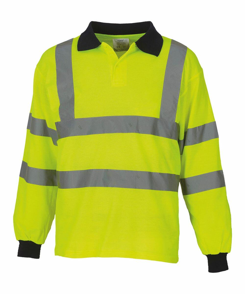 Yoko Adult Hi Vis Long Sleeve Polo Shirt YK021 The Stitch Factory