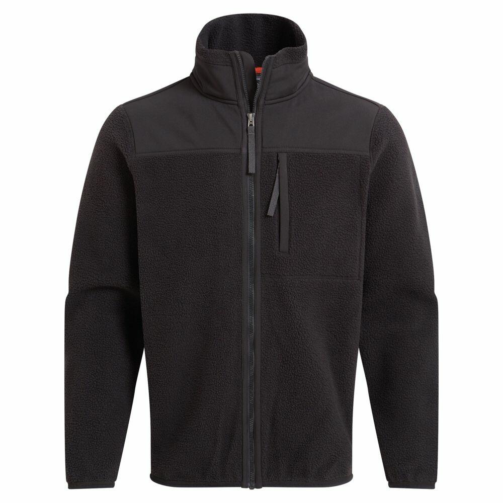 A Craghoppers CR703, a black fleece jacket featuring a zipper, high collar, and chest pocket.