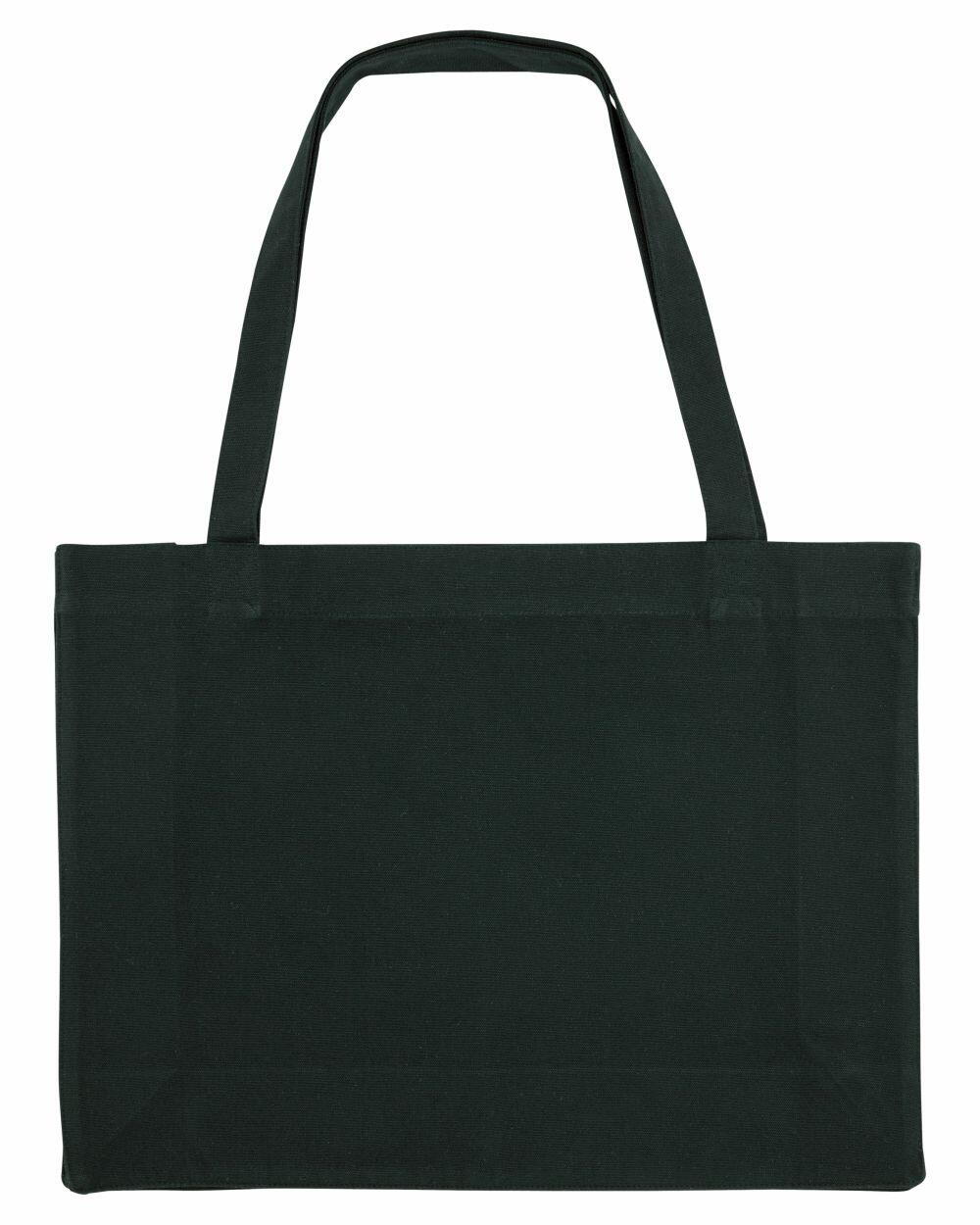 Stanley/Stella SX062 - A stylish black tote bag featuring two long handles, set against a white backdrop.