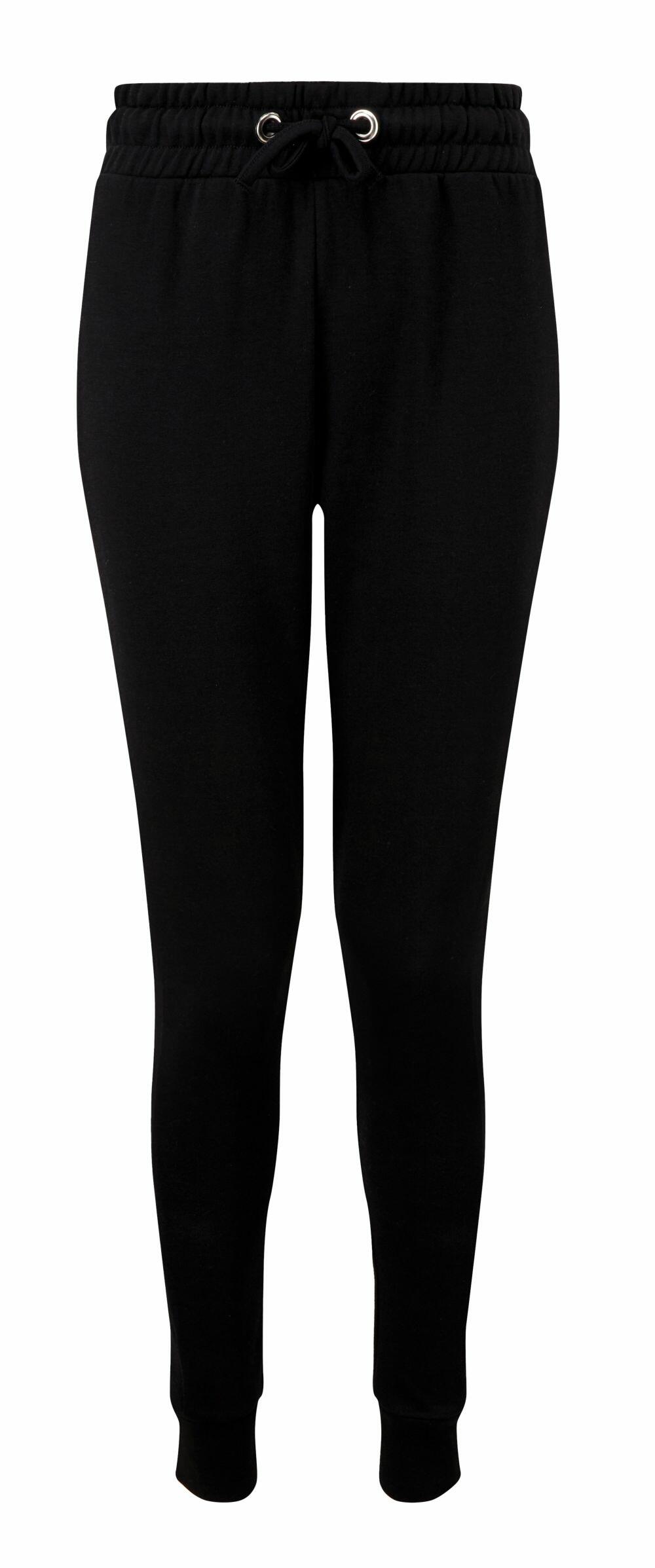 Tri-Dri TR055 joggers in black with cuffed ankles and drawstring waist.