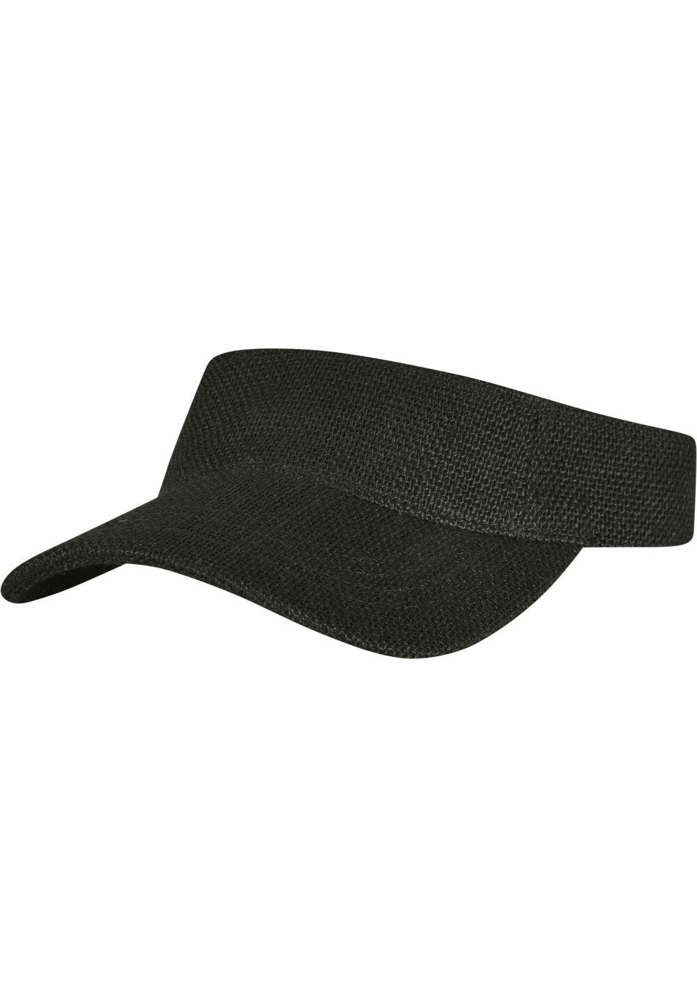 The YP246 visor cap, by Flexfit By Yupoong, features a textured fabric design and comes in black.