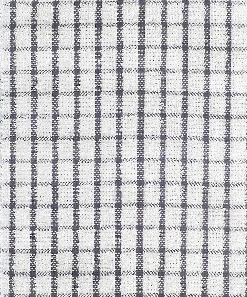Detailed view of Home & Living's HL214 fabric, featuring a gray and white plaid design with a mix of dark and light checkered patterns.