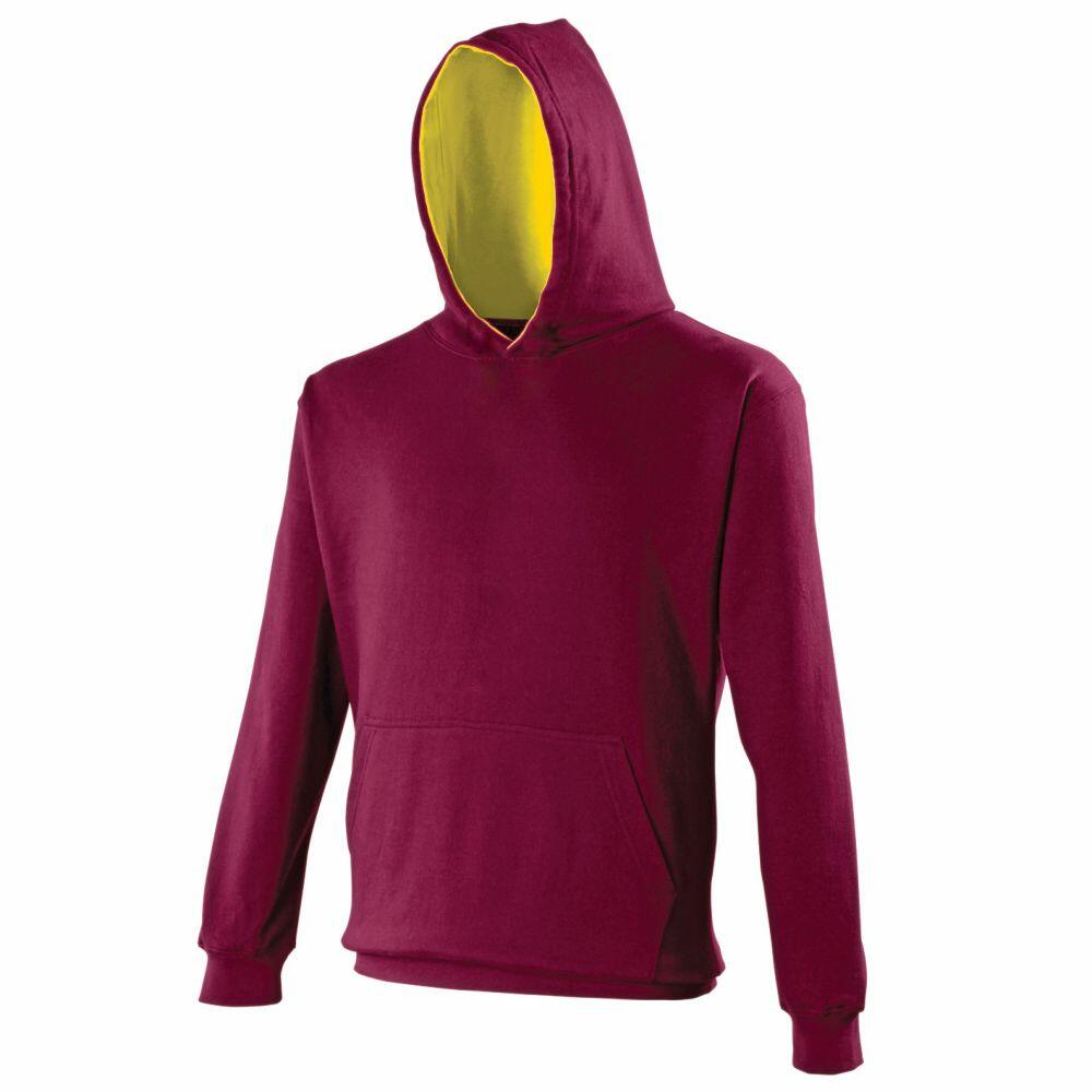 funnel neck fleece lined varsity hooded pullover