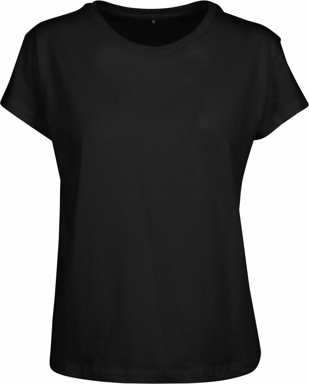 A plain black short-sleeved BY052 T-shirt from Build Your Brand, displayed on a white background.