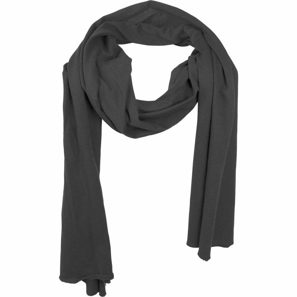 A minimalist scarf in dark gray from Build Your Brand, featuring a loose, curved drape.