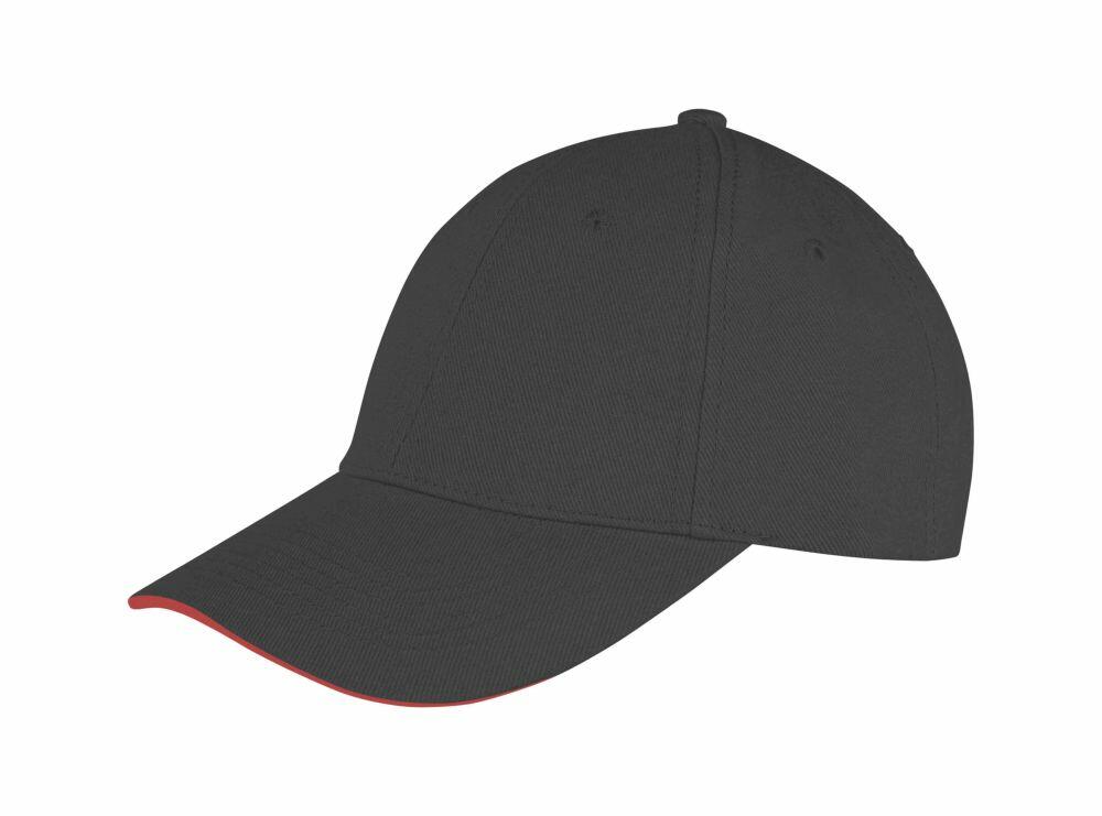 The RC91X by Result Headwear is a black baseball cap featuring a red accent along the edge of the brim.