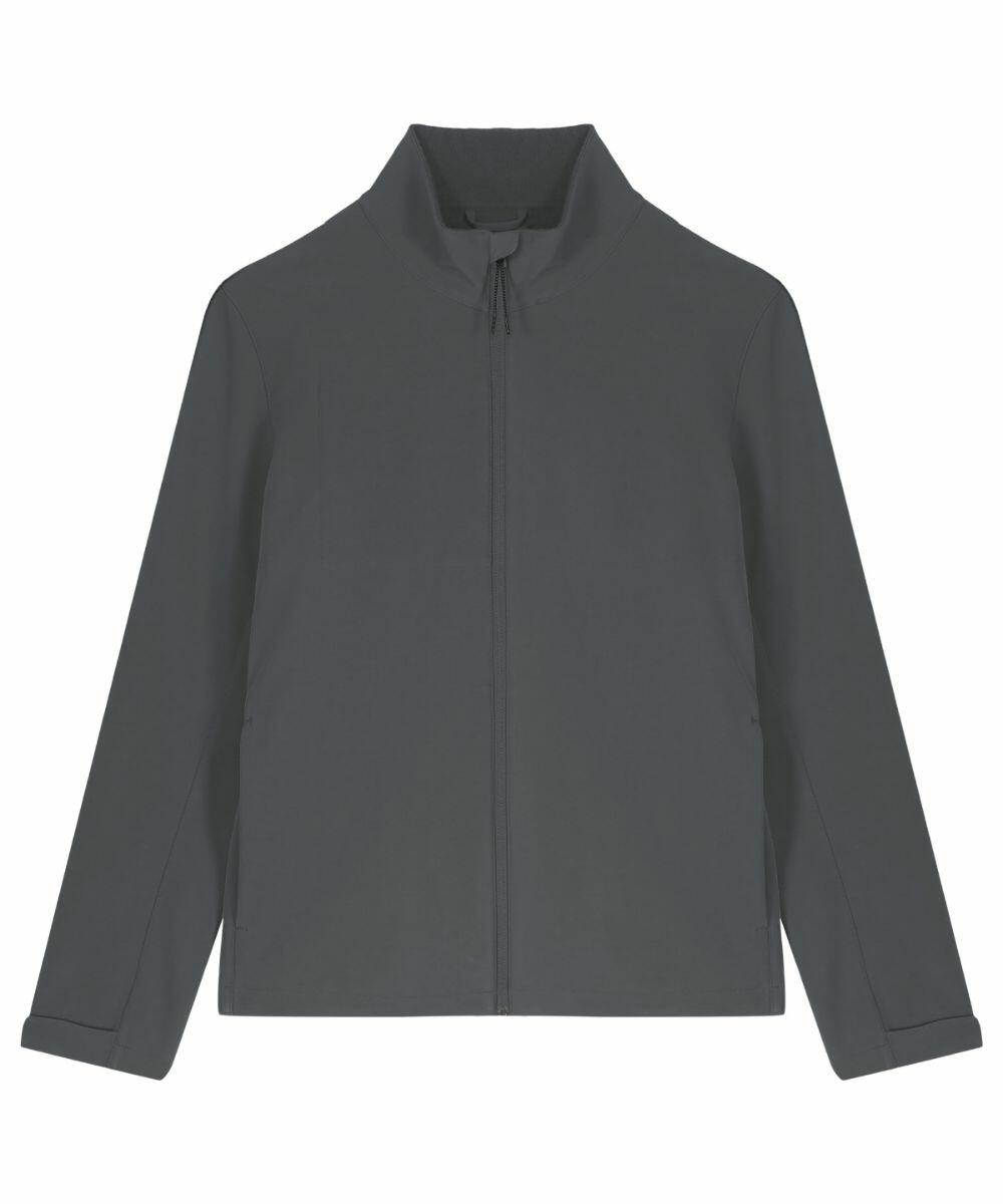 SX240 jacket by Stanley/Stella in dark green, featuring a zip-up design, high collar, and long sleeves, laid flat.