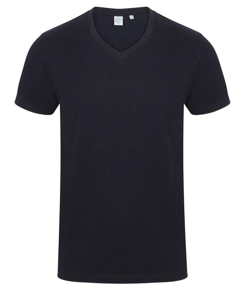 Fishers Finery Men's Classic V-Neck Undershirt - Extra Length Cotton Modal Blend, Stays Tucked