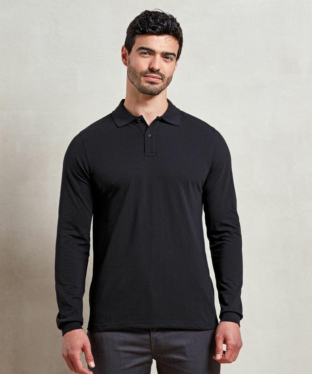 Premier Essential unisex long sleeve workwear polo shirt PR997