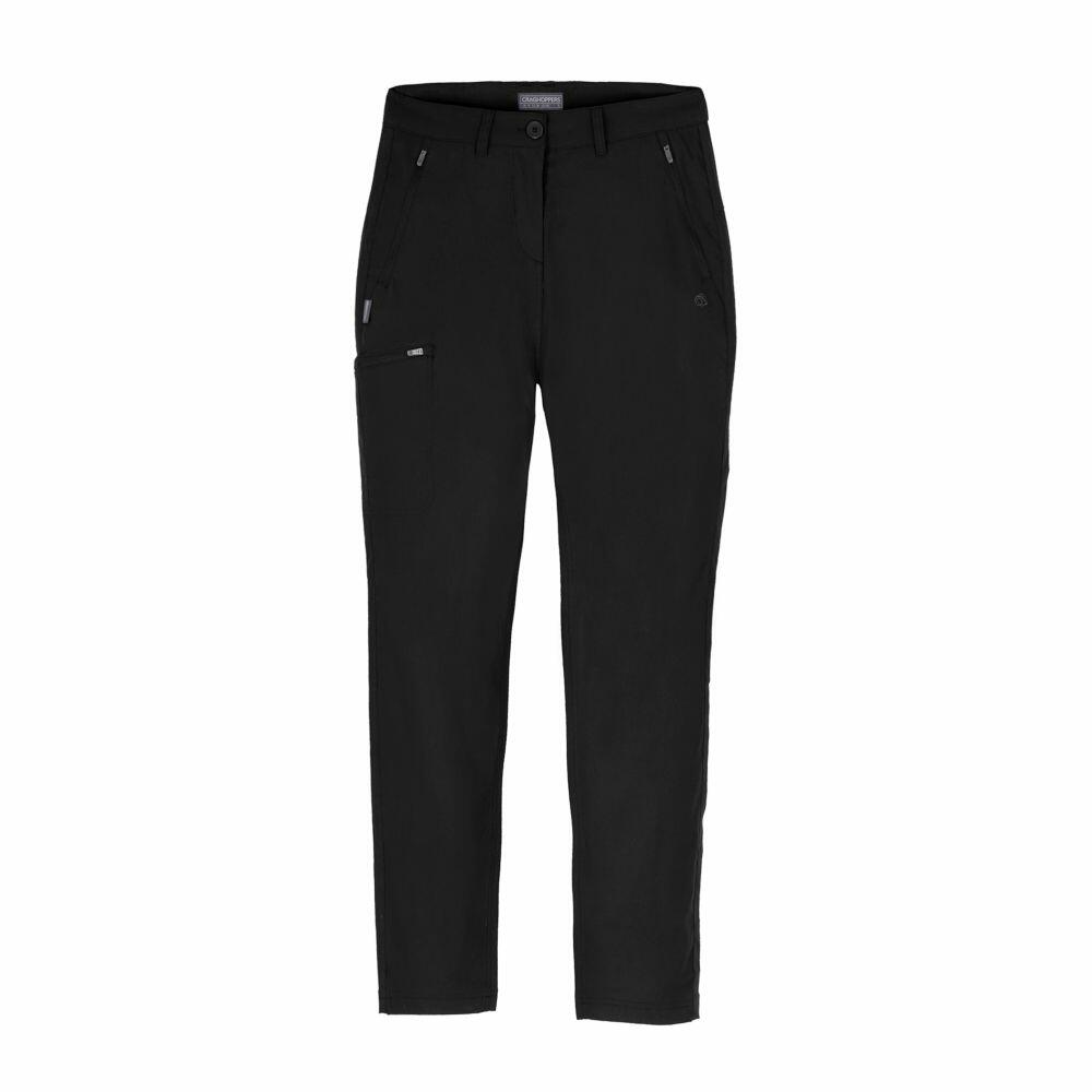 The CR234 pants by Craghoppers feature a front view design with multiple pockets, including one on the side, and are equipped with a button and zipper closure.
