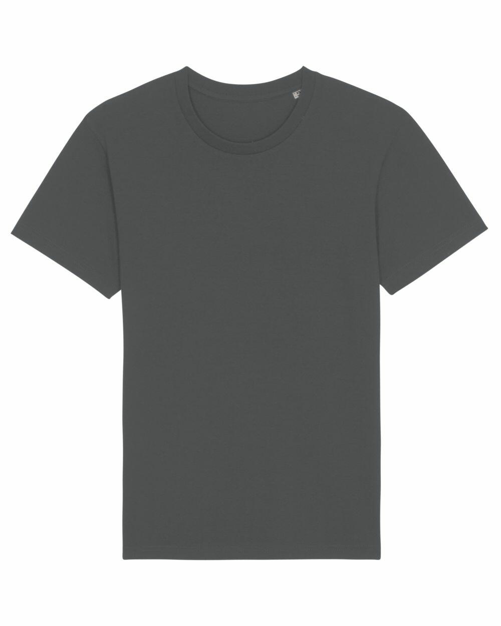 Stanley/Stella's SX087 dark gray plain T-shirt with short sleeves, showcased on a white background.