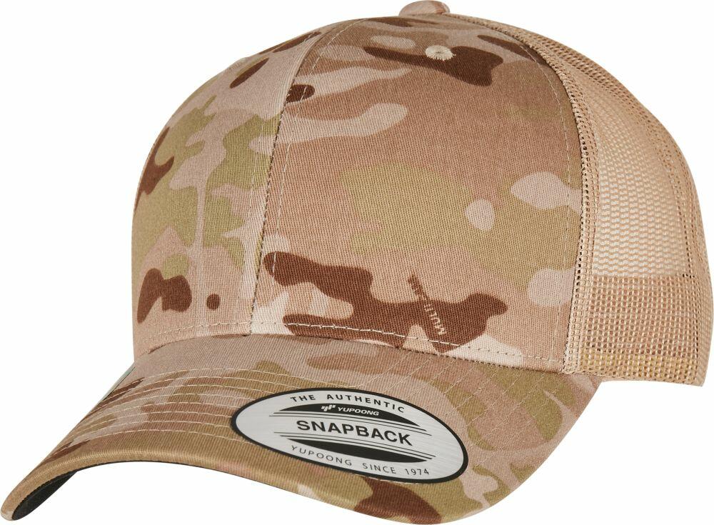 Snap-on Patch Yupoong Trucker Hat /YP Classic 6006/5 Panel Snapback Camo/Black