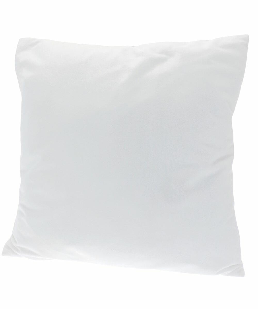 A plain white square pillow, the HL010 by Home & Living, with a lightly crumpled surface is centered against a white background.
