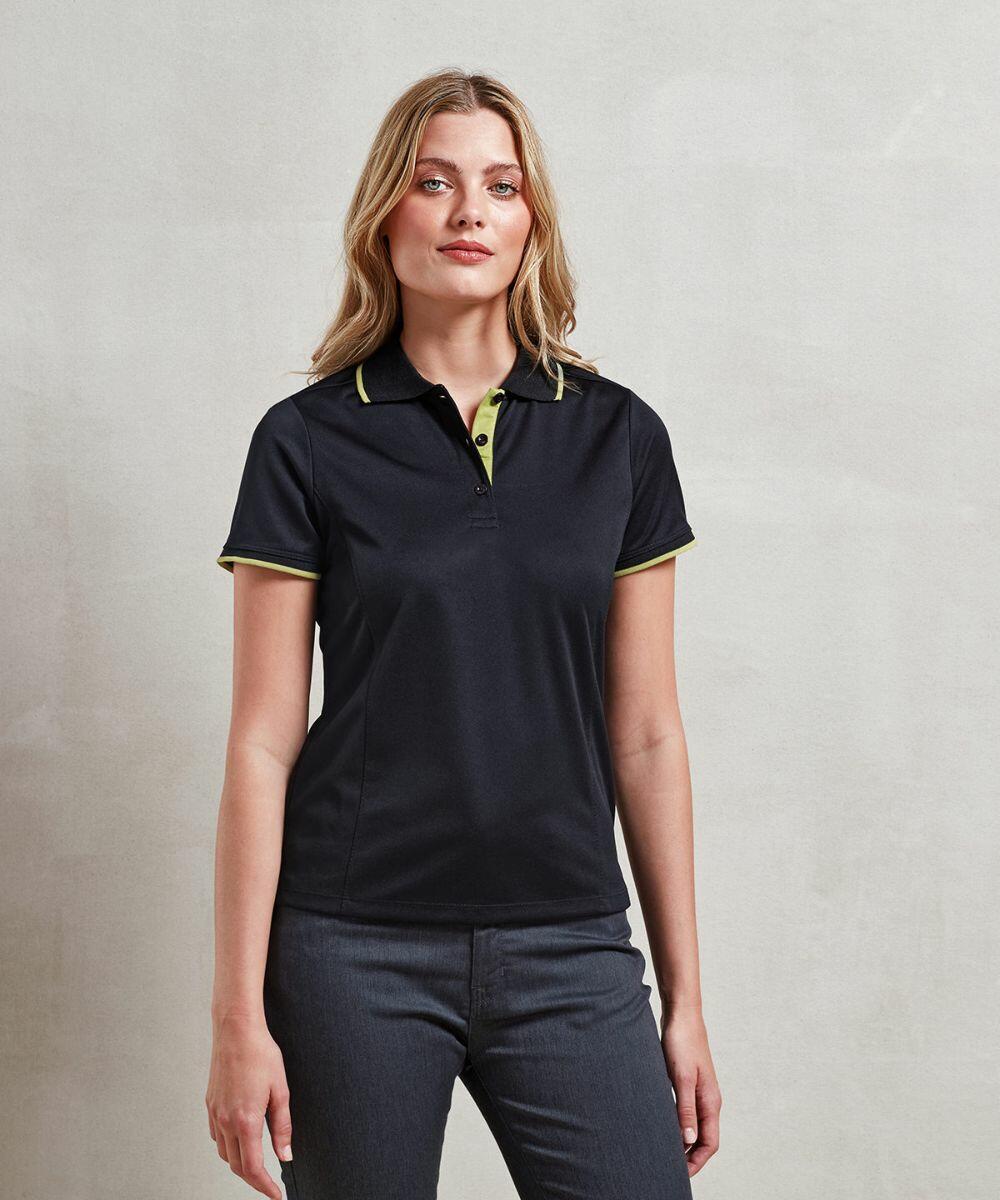 Premier Women s Contrast Coolchecker Polo Shirt PR619 The Stitch Factory