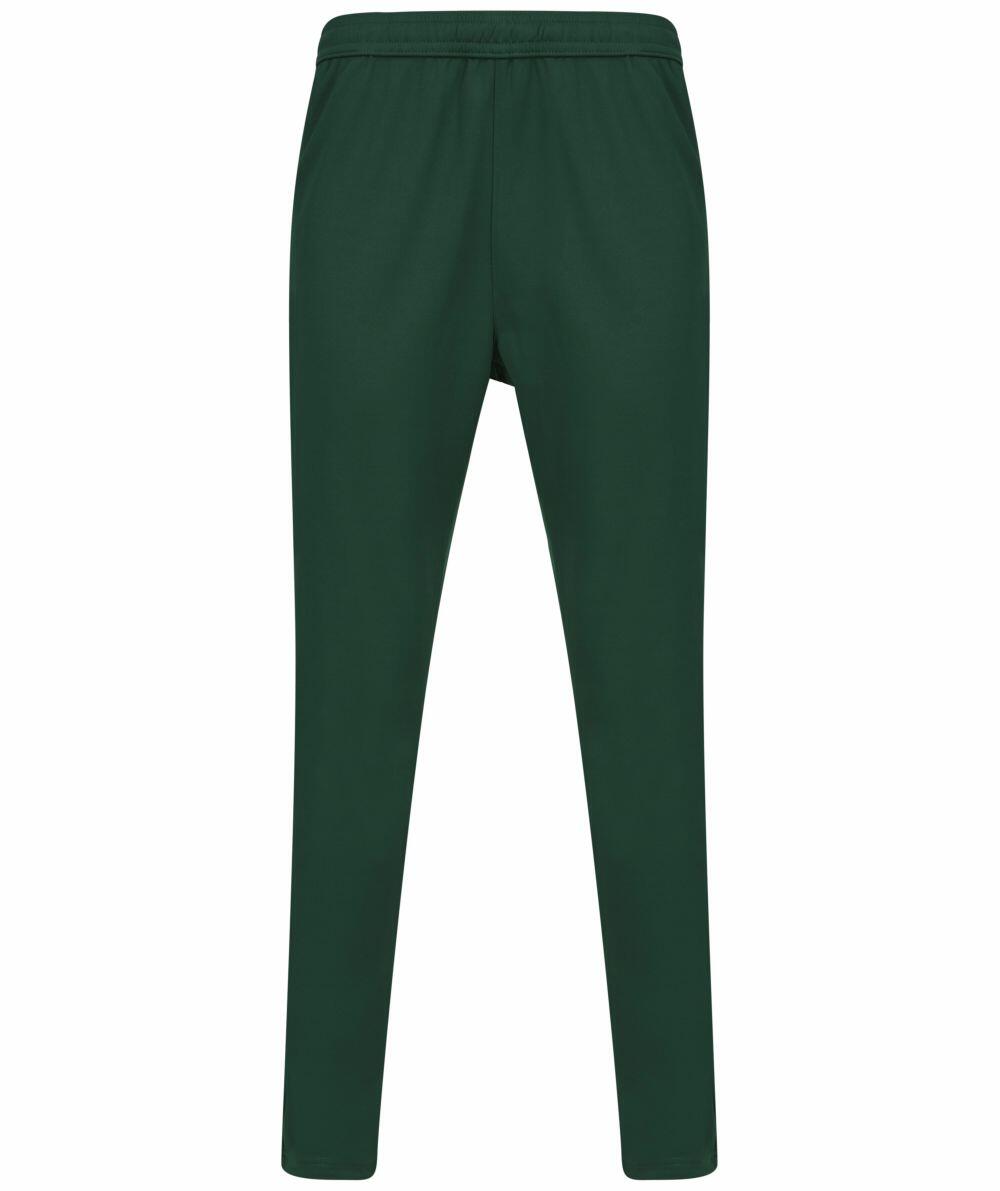 A pair of Finden & Hales LV881 plain dark green sweatpants featuring an elastic waistband.