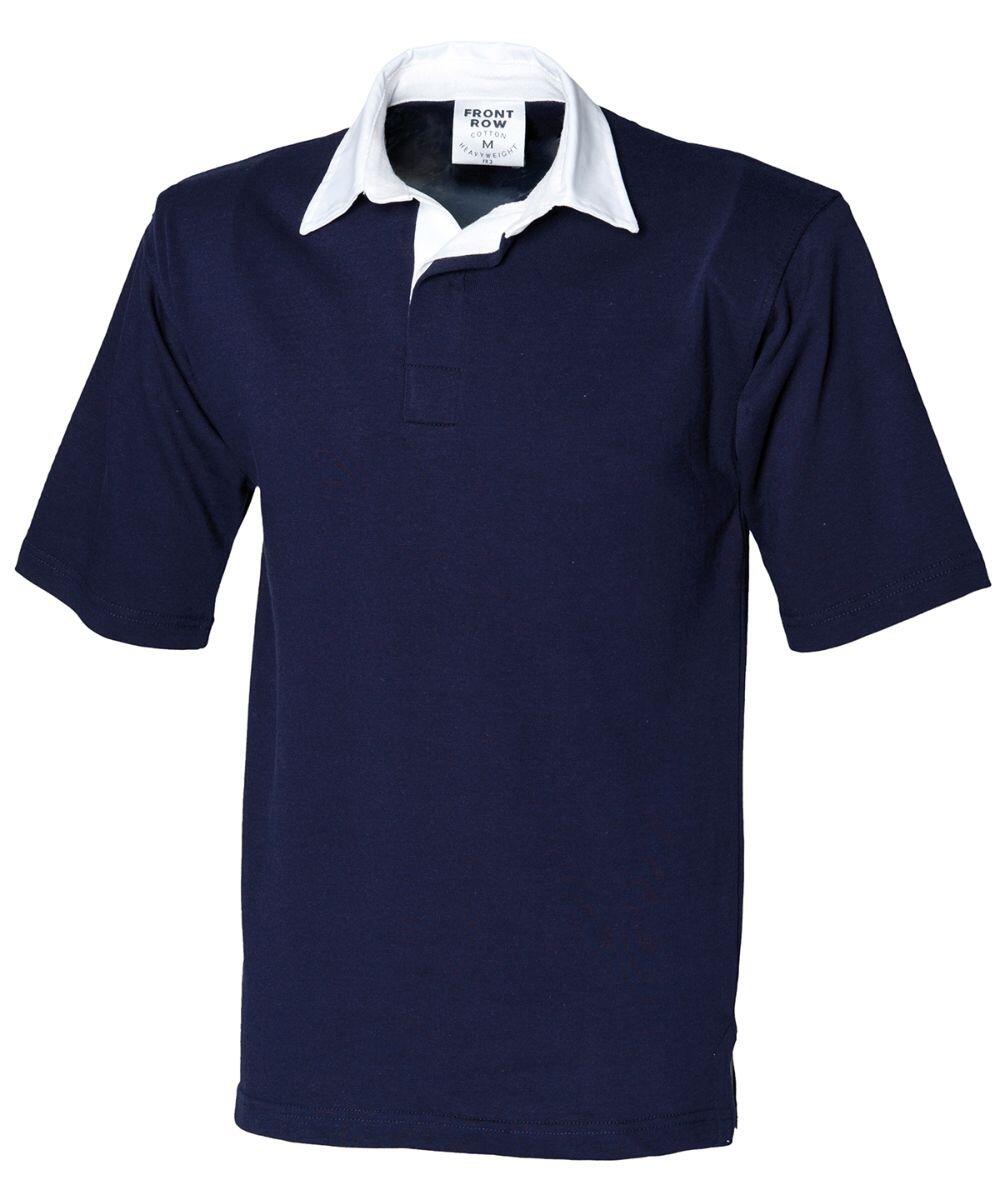 Embroidery in Shirt Front Row Men s Short Sleeve Rugby Shirt FR03M