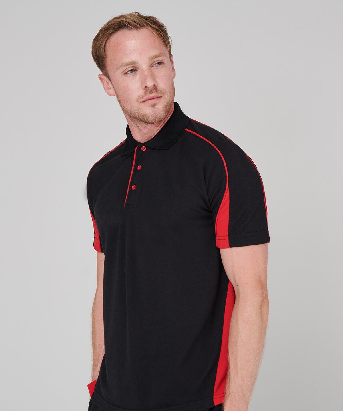 Polo shirts for men black and red best sale