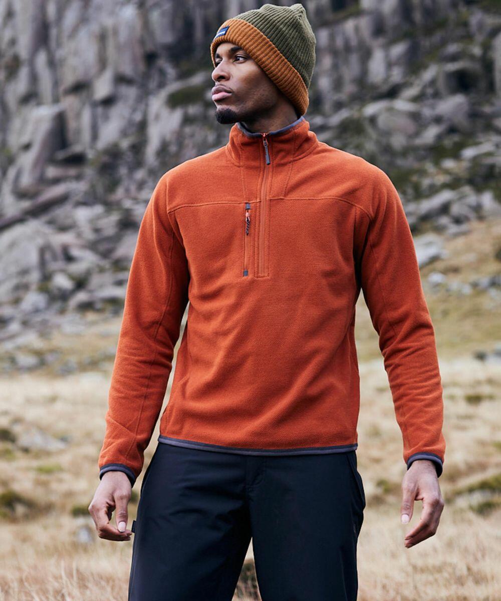 Orange half zip fleece on sale