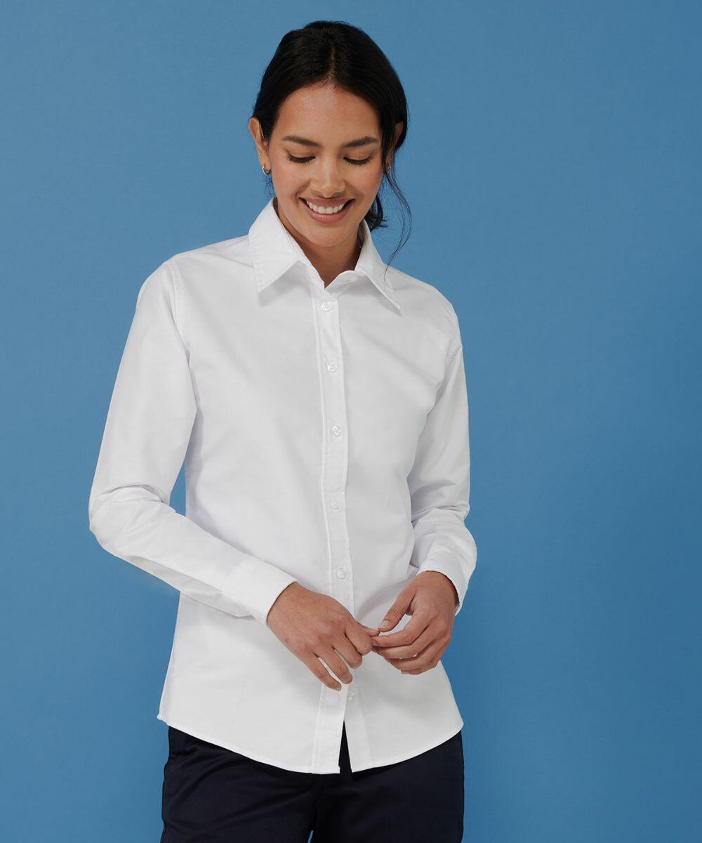 Oxford style button down shirt women's sales