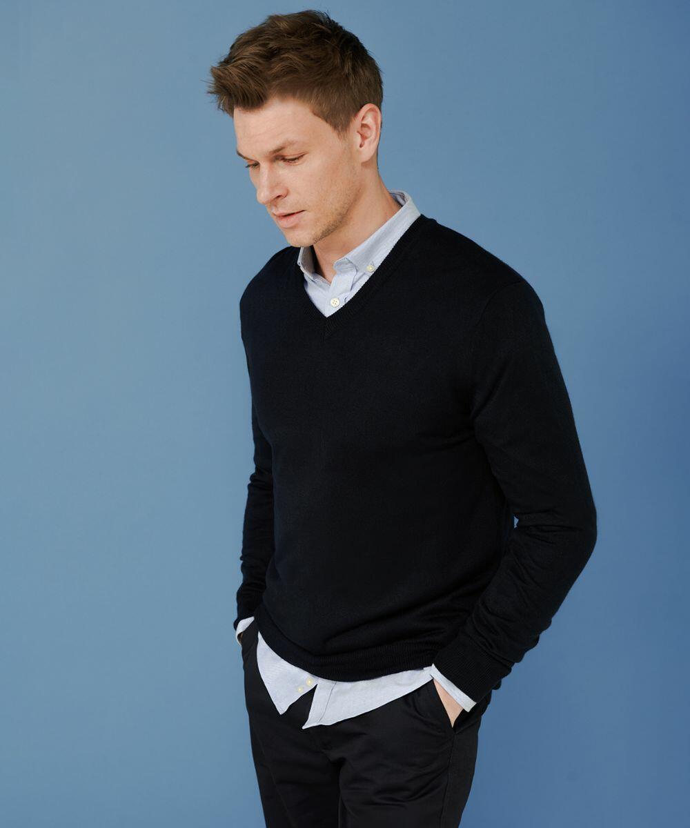 Black long sleeve v neck sweater cheap