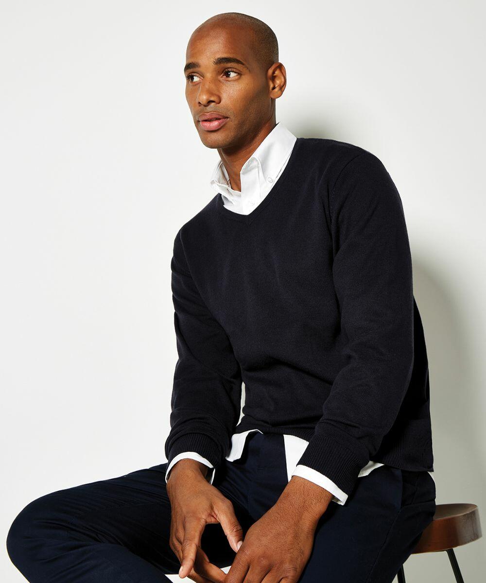 Black long sleeve v neck sweater cheap