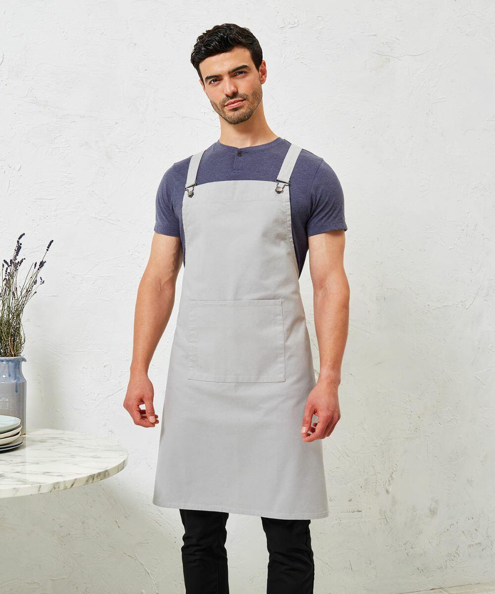 Premier Cross Back Barista Bib Apron - Stylish & Functional Design