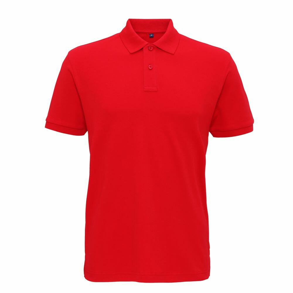 A plain red short-sleeve polo shirt with a buttoned collar from Asquith & Fox, product code AQ005.