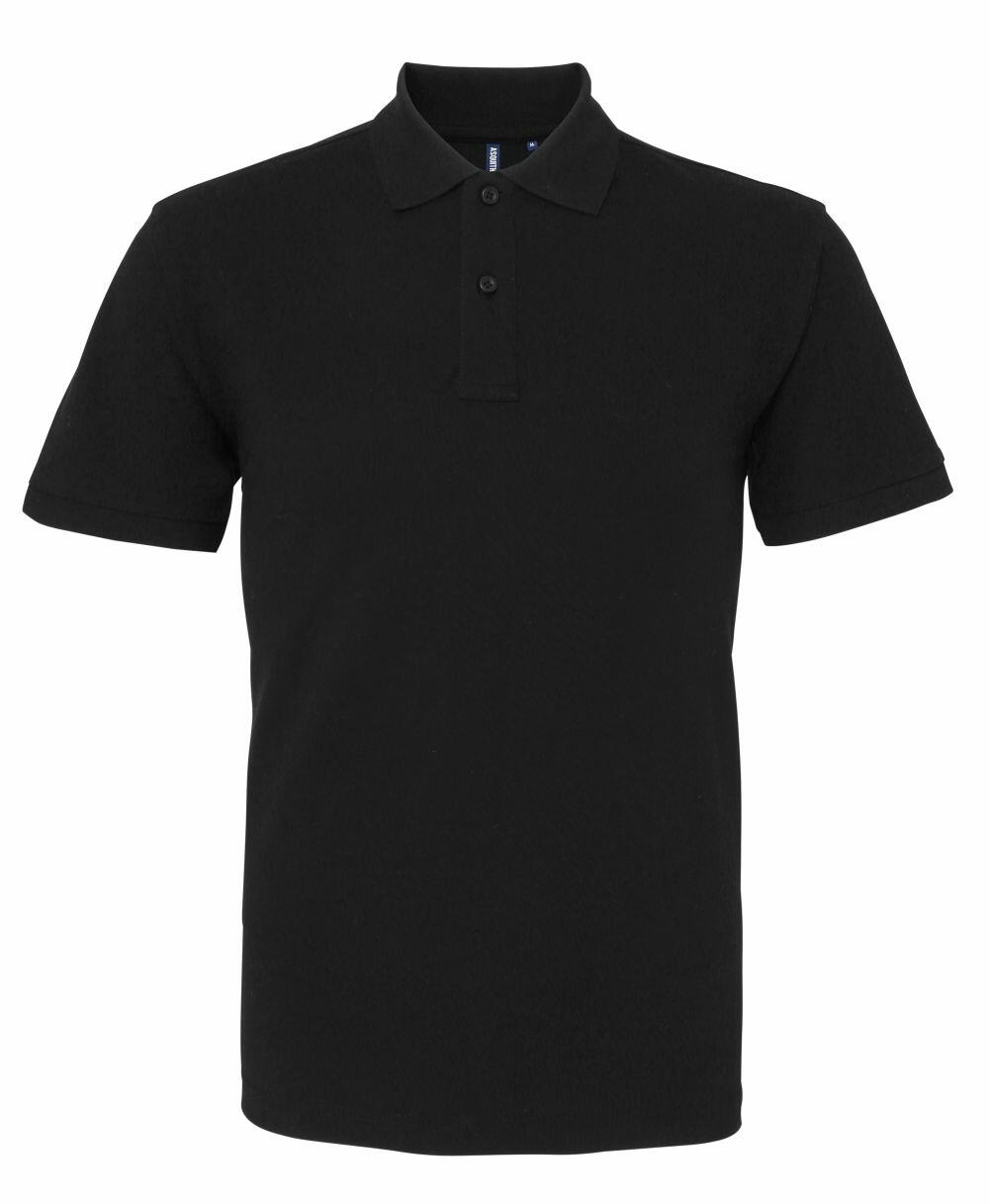 Asquith & Fox AQ082 short-sleeved polo shirt with a buttoned collar in black.