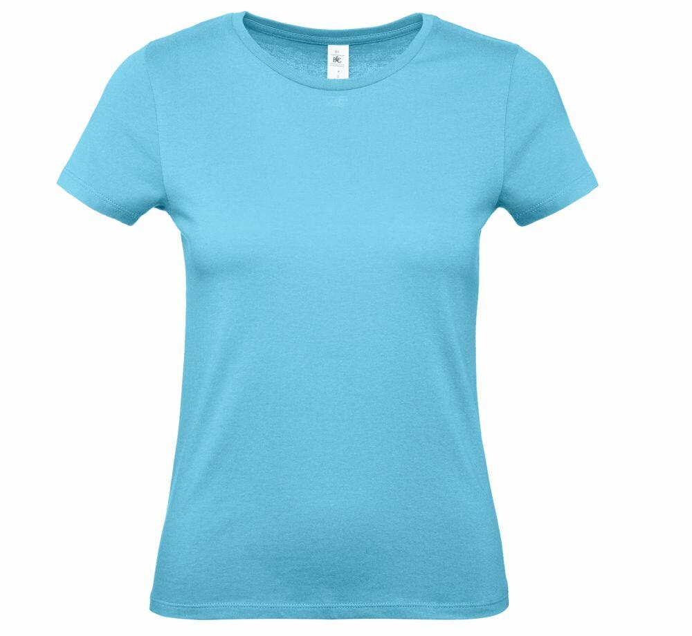 The B&C Collection's B210F T-shirt is a plain, turquoise short-sleeved shirt displayed against a white background. It features a round neckline and appears to be made from cotton fabric.
