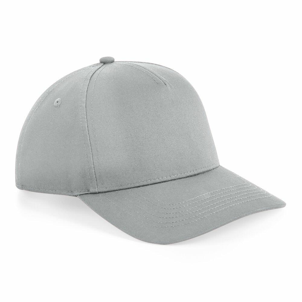 A Beechfield BC649, featuring a light gray color, curved brim, and six-panel design, placed against a plain background.