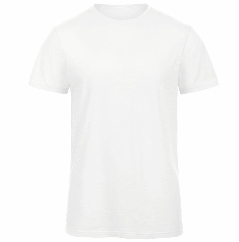 The BA120 by B&C Collection is a plain white T-shirt with short sleeves and a crew neckline, displayed on a white background.