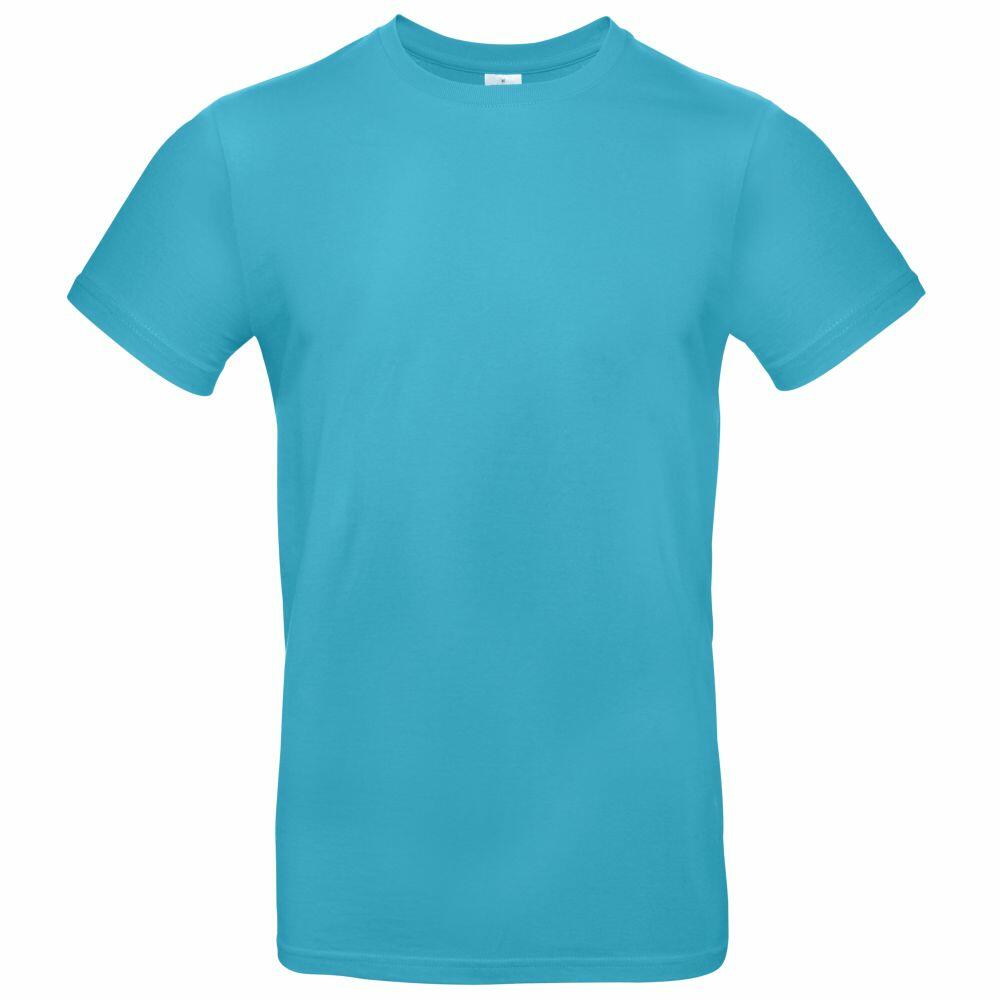 The BA220 from B&C Collection is displayed on a white background, featuring a plain and bright turquoise design. This T-shirt has short sleeves and a round neckline, highlighting its simple and classic style.